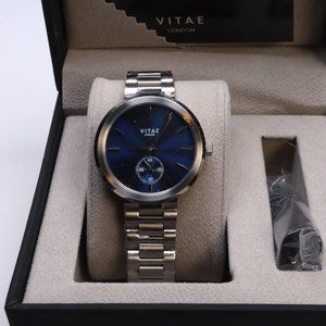 Vitae London Women's Elmington Stainless Steel Watch 36mm In Silver X Ocean $259